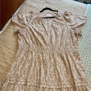 The Somerset Maxi Dress | Anthropologie | Sand | 3X | Flora | Botanical Print